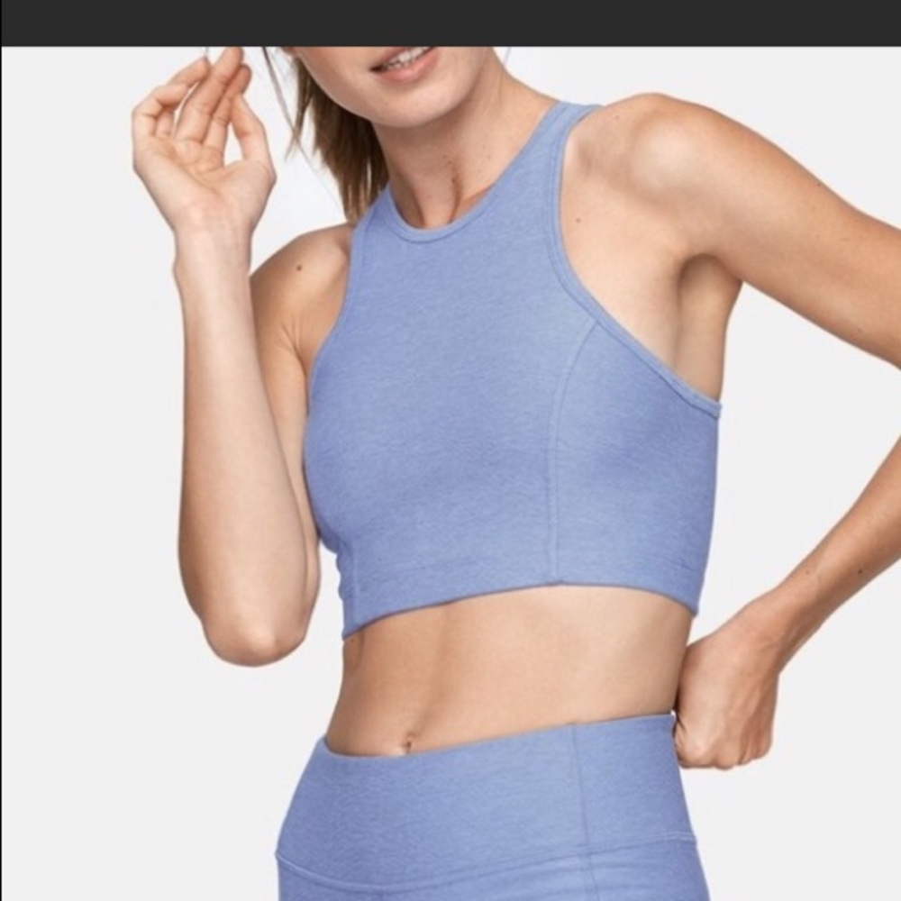 Outdoor voices cropped workout top light blue